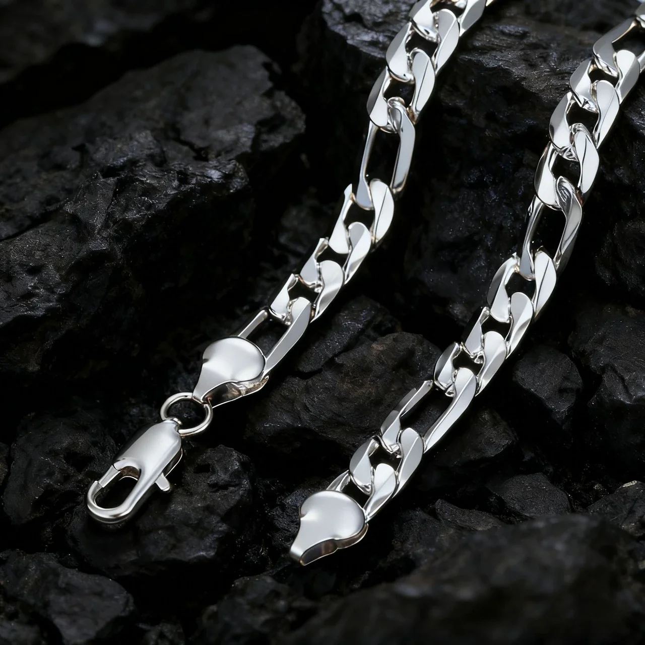 Bold Figaro Cuban Link Gold-Plated Stainless Steel Bracelet