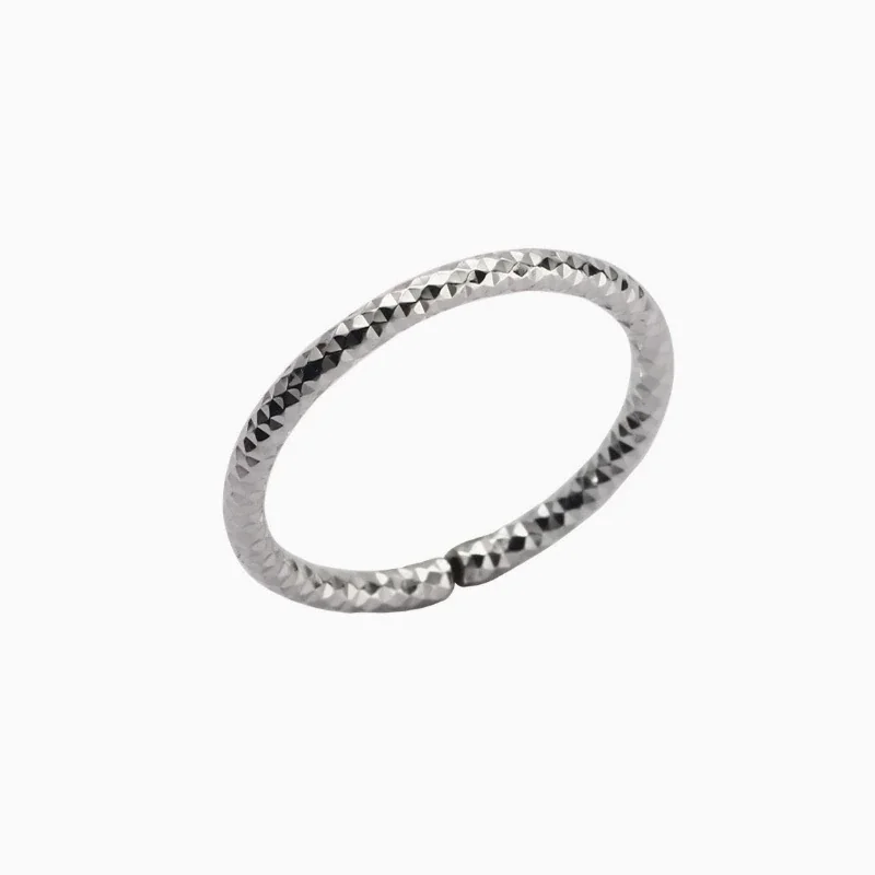 Sculptural 925 Sterling Silver Wavy Open Stacking Ring - Silver Braided