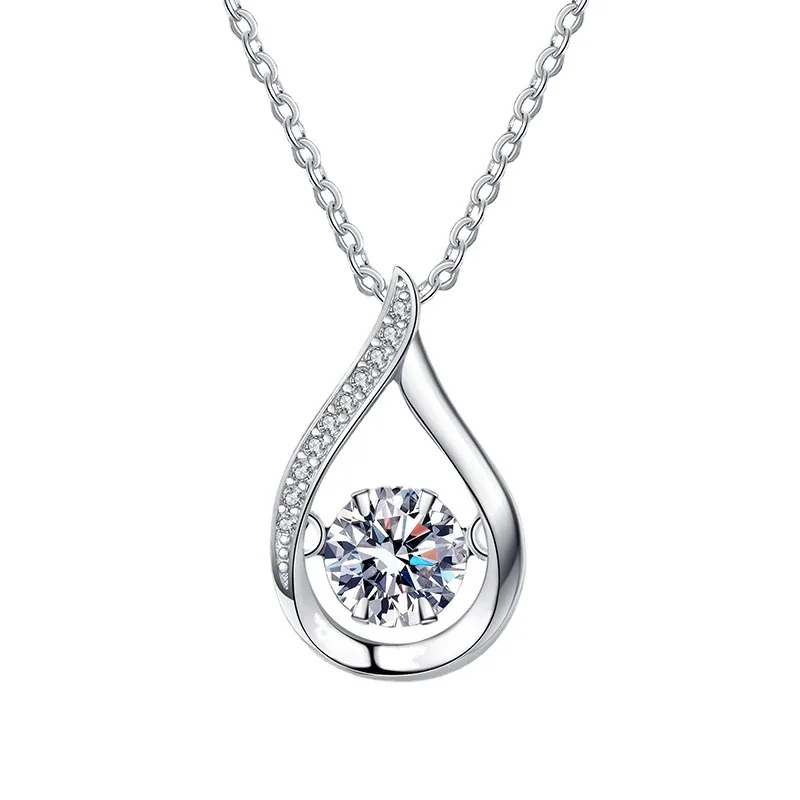 Luminous Teardrop Pavé 925 Sterling Silver Necklace