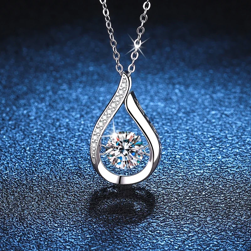 Luminous Teardrop Pavé 925 Sterling Silver Necklace