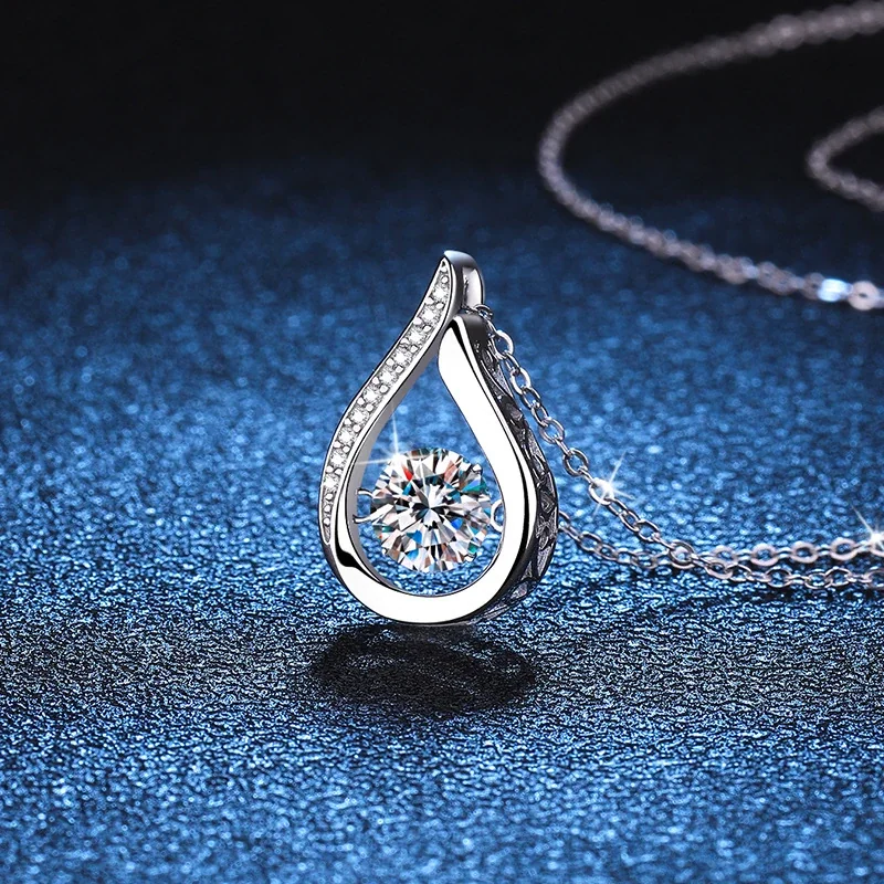 Luminous Teardrop Pavé 925 Sterling Silver Necklace
