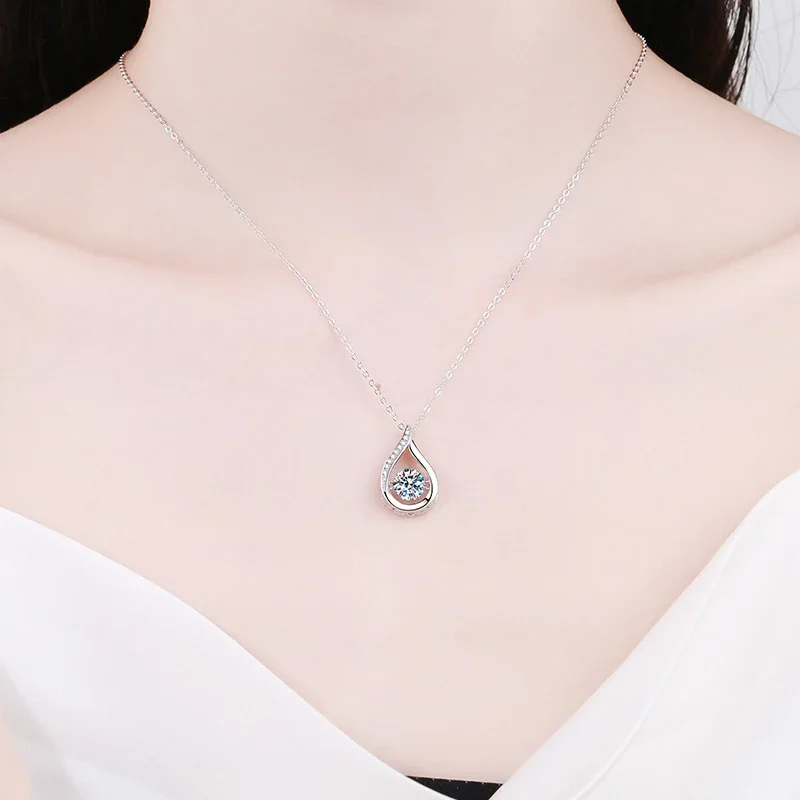 Luminous Teardrop Pavé 925 Sterling Silver Necklace