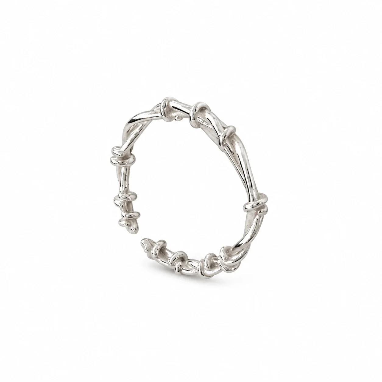 Knotted 925 Sterling Silver Multi-Wire Adjustable Ring