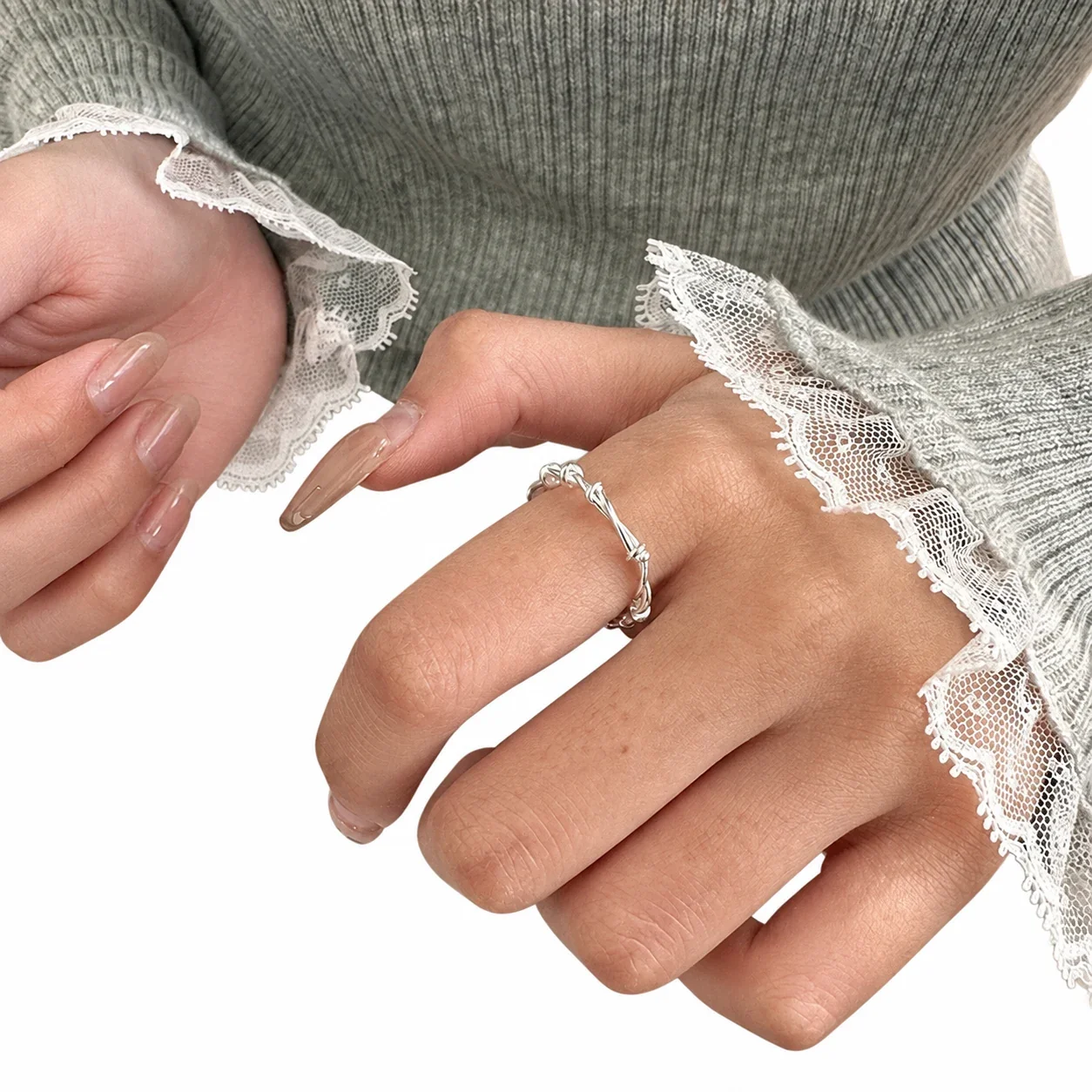 Knotted 925 Sterling Silver Multi-Wire Adjustable Ring