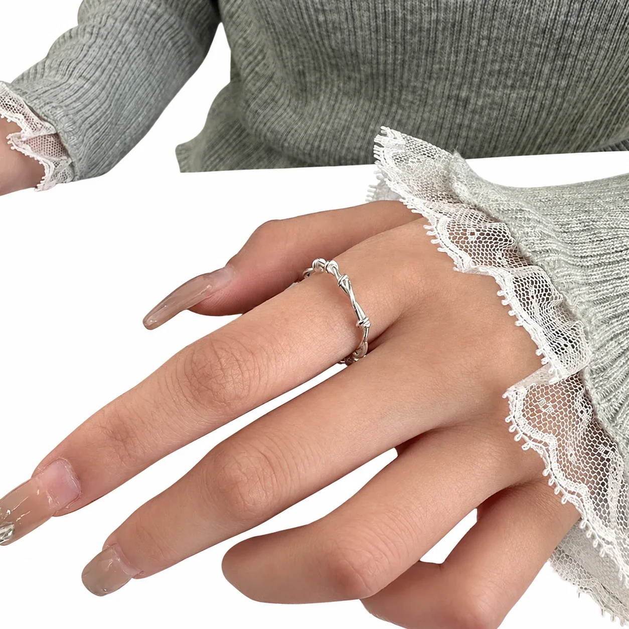 Knotted 925 Sterling Silver Multi-Wire Adjustable Ring