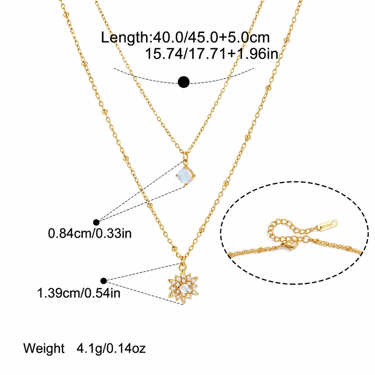 Celestial Star Moon Gold-Plated Stainless Steel Hoop Earrings - Gold
