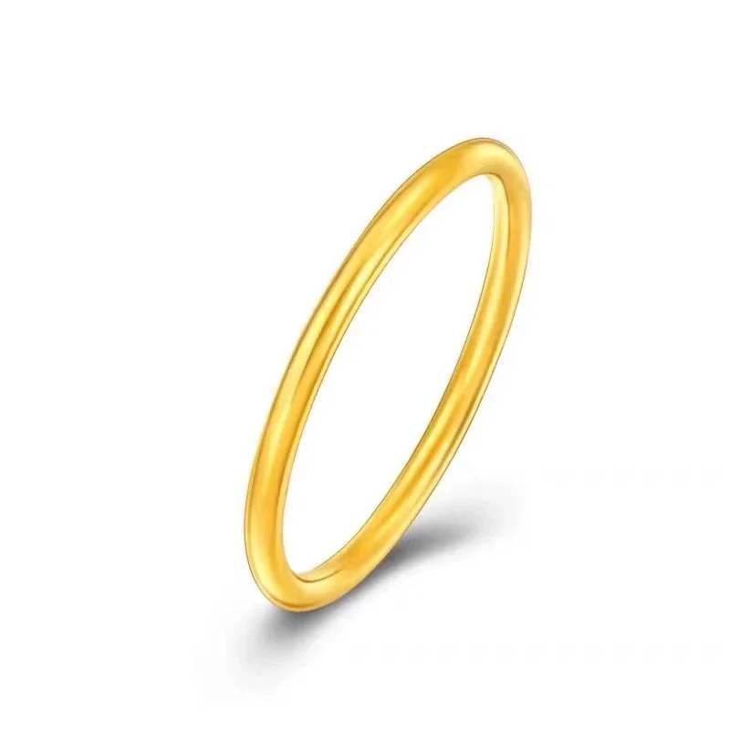 Polished Gold-Plated Stainless Steel Round-Wire Stacking Ring