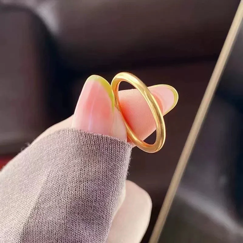 Polished Gold-Plated Stainless Steel Round-Wire Stacking Ring