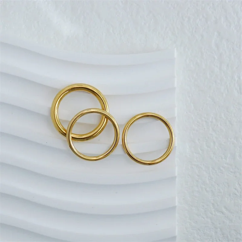 Polished Gold-Plated Stainless Steel Round-Wire Stacking Ring