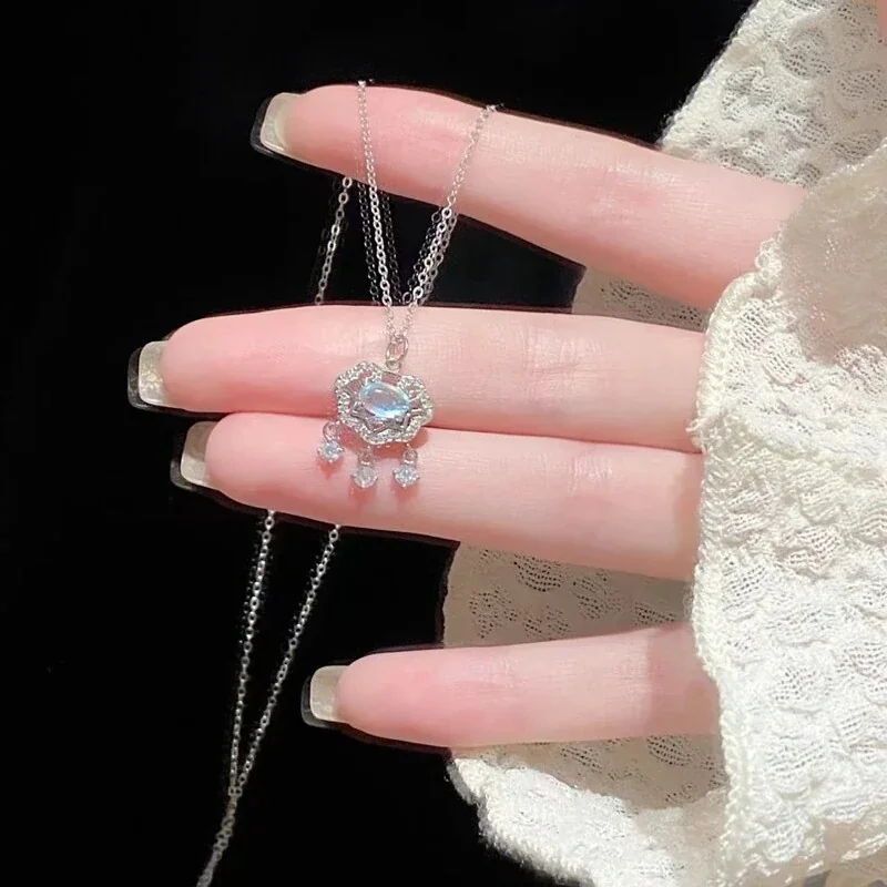 Ornate 925 Sterling Silver Lock Pendant Drop Necklace