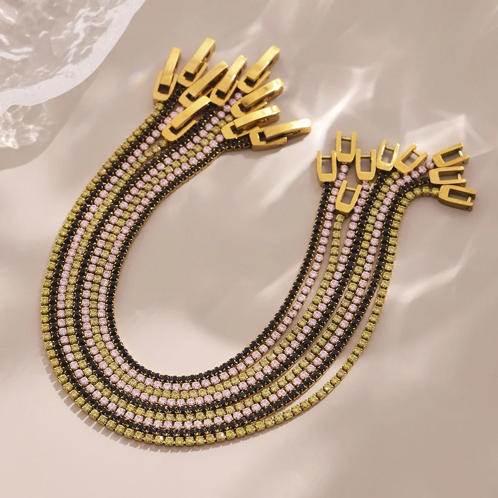 Dainty Round CZ 18K Gold-Plated Stainless Steel Tennis Bracelet