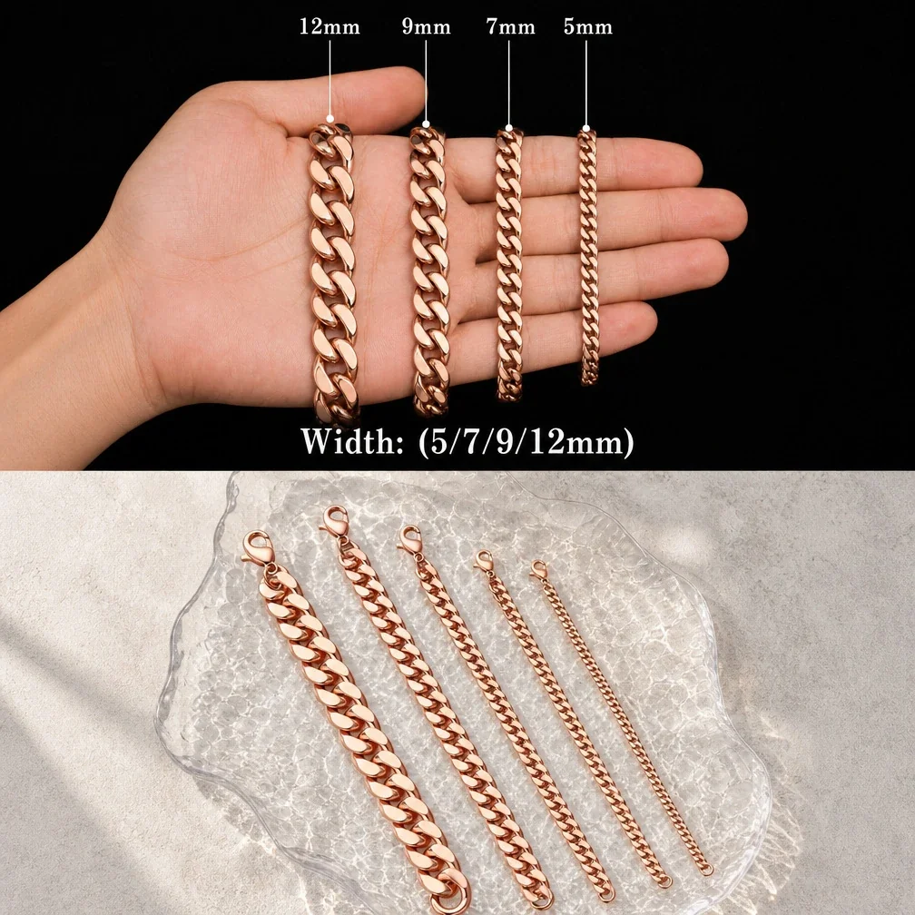 Polished Copper Curb-Link Necklace & Bracelet Set
