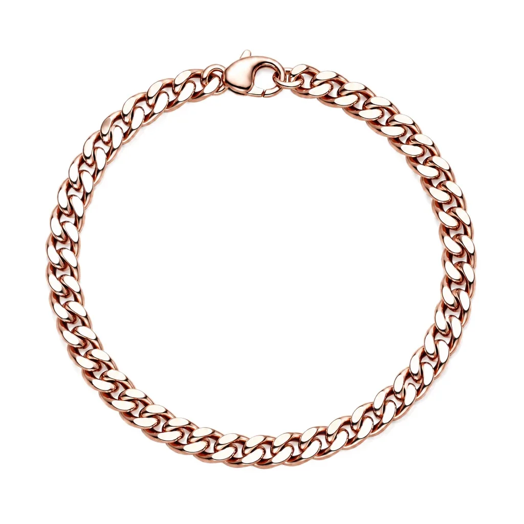 Polished Copper Curb-Link Necklace & Bracelet Set