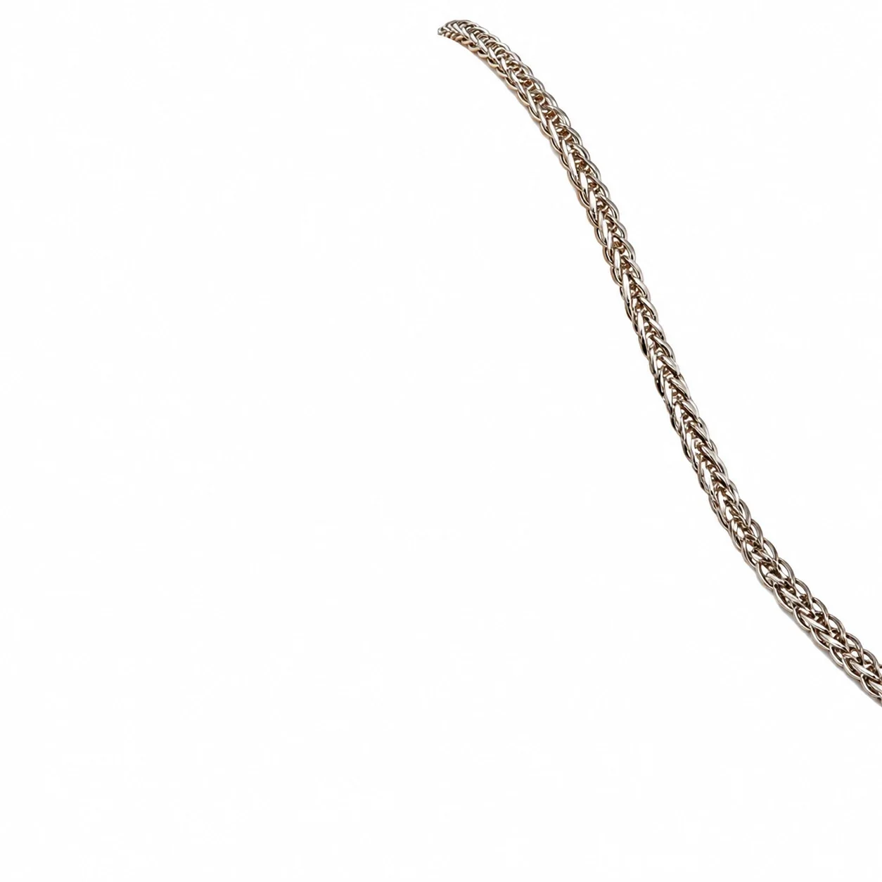 Sleek 925 Sterling Silver Braided Twisted Chain Necklace