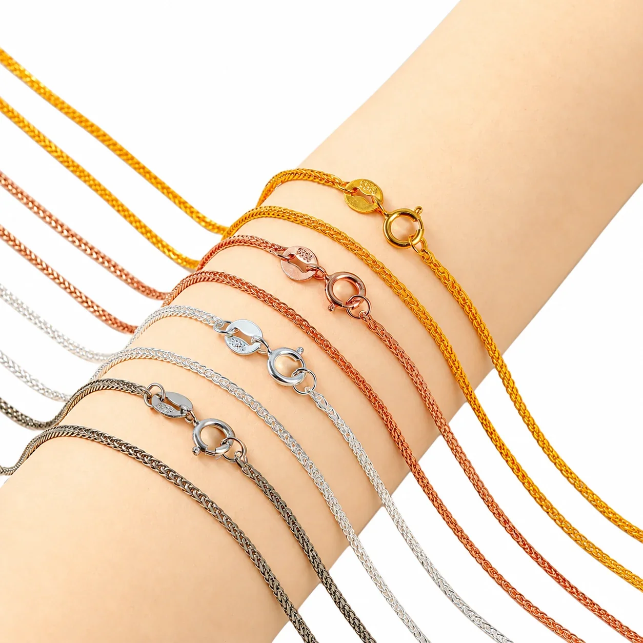 Sleek 925 Sterling Silver Braided Twisted Chain Necklace