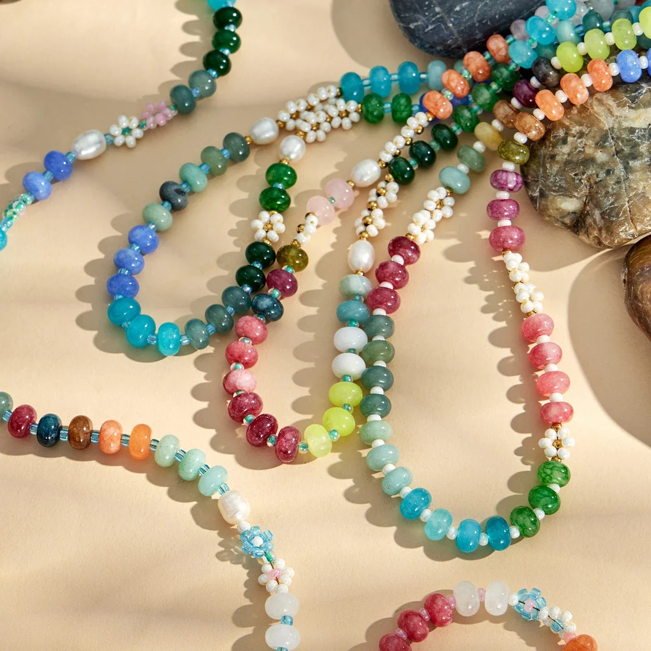 Vivid 18K Gold-Plated Bead Pearl Necklace