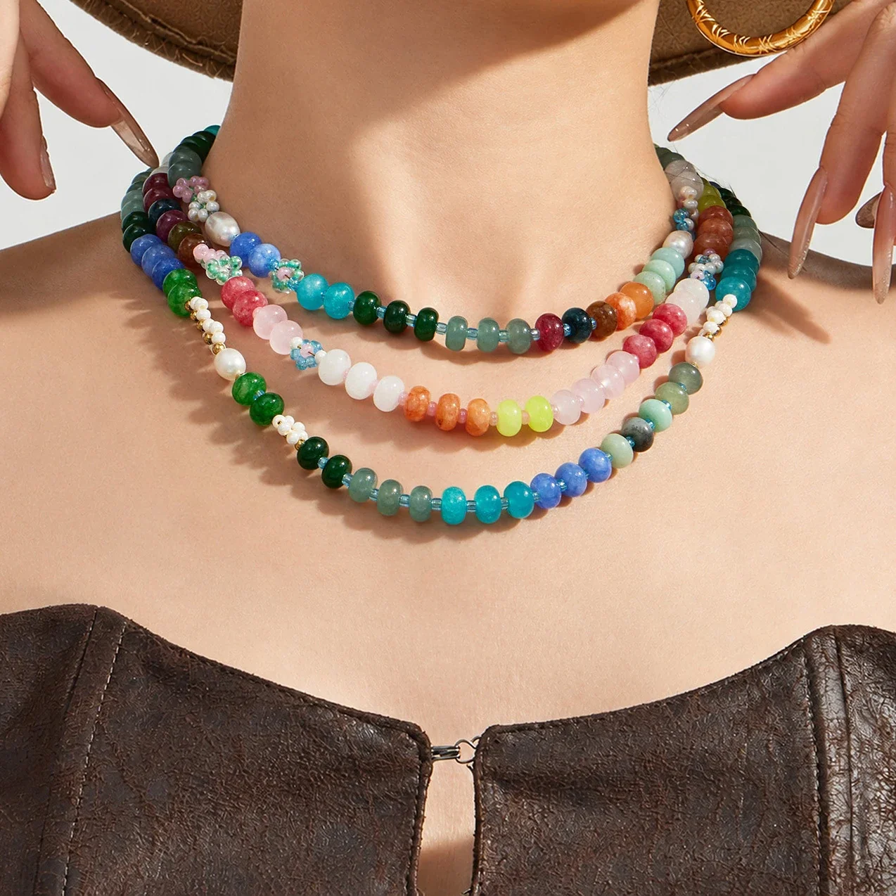 Vivid 18K Gold-Plated Bead Pearl Necklace