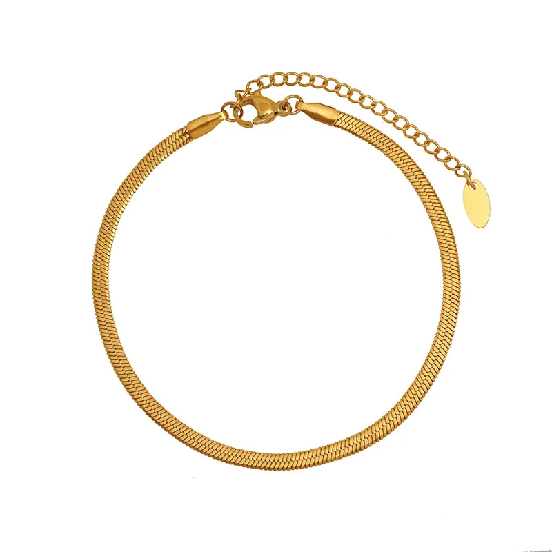 Sleek Gold-Plated Snake Chain Necklace Bracelet Set