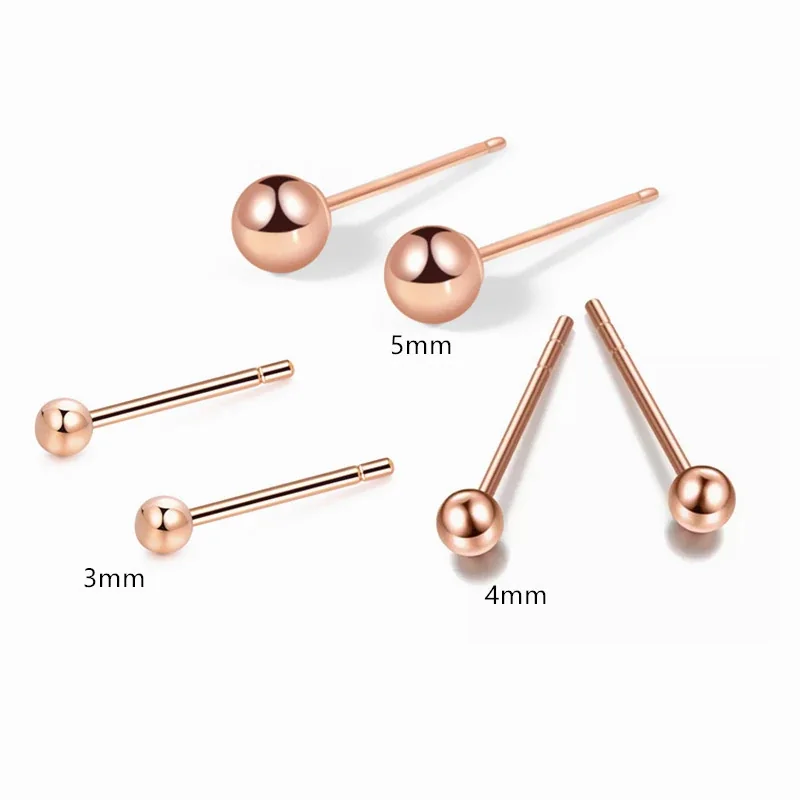 Minimalist Copper Polished Ball Slim-Post Stud Earrings