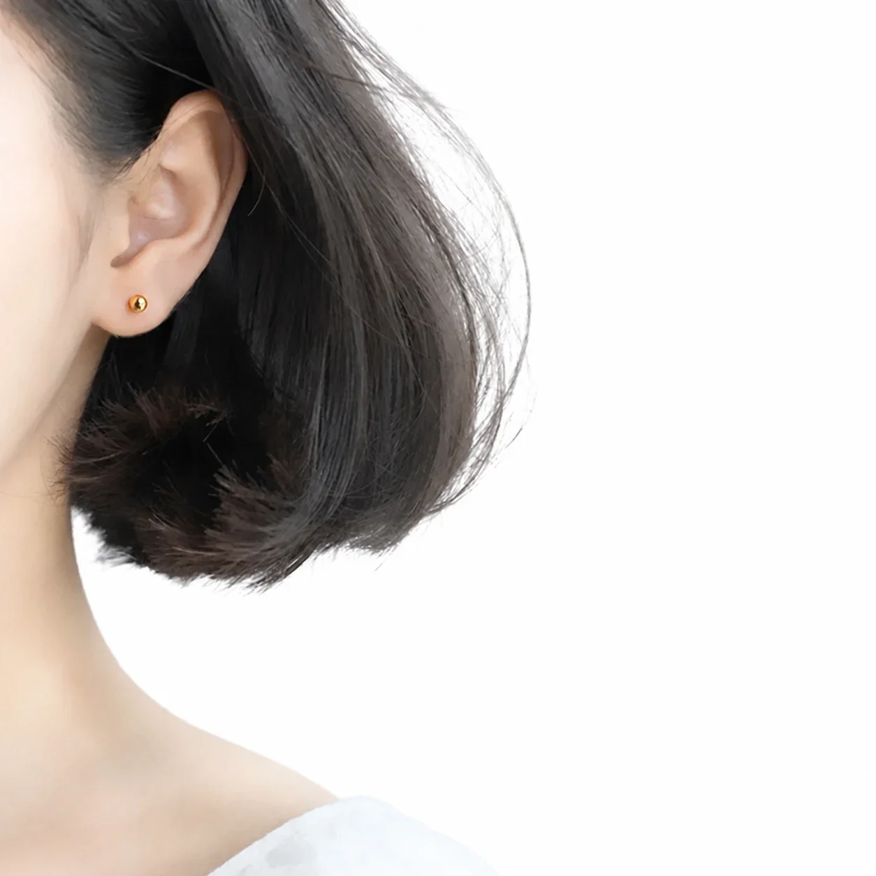 Minimalist Copper Polished Ball Slim-Post Stud Earrings