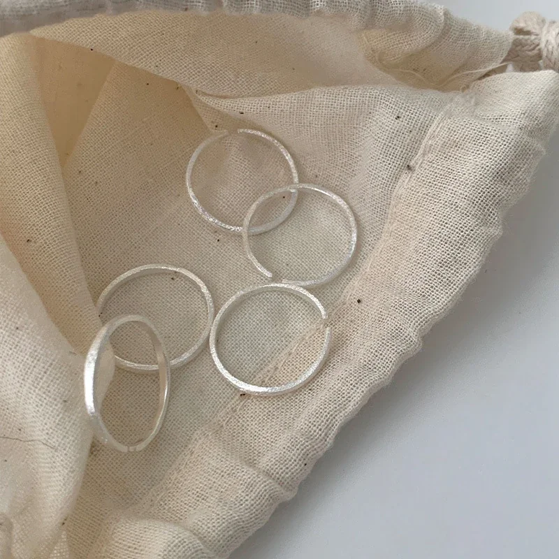 Textured 925 Sterling Silver Open-Front Slim Band Ring