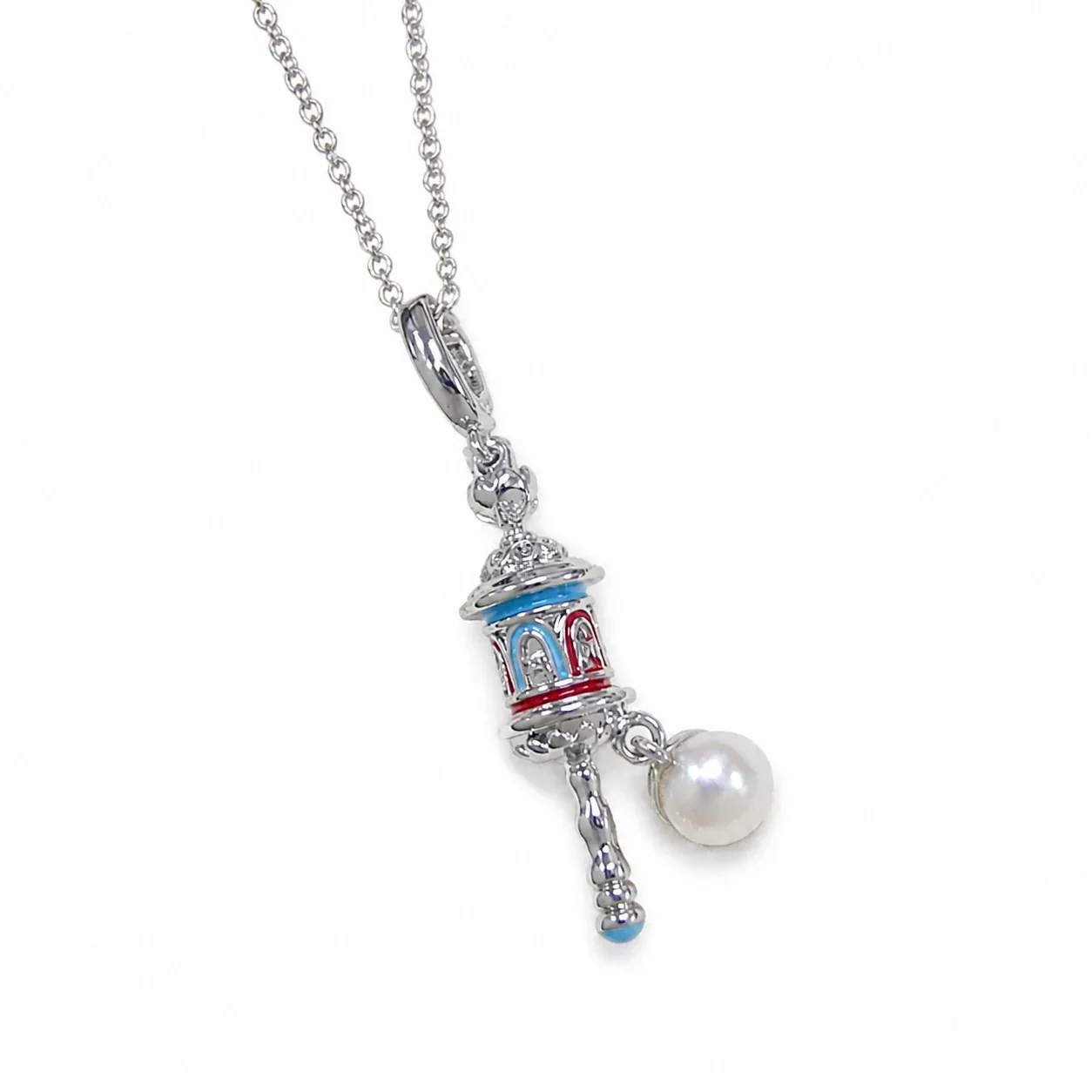Ornate Gold-Plated Lantern Charm Pearl Pendant Necklace