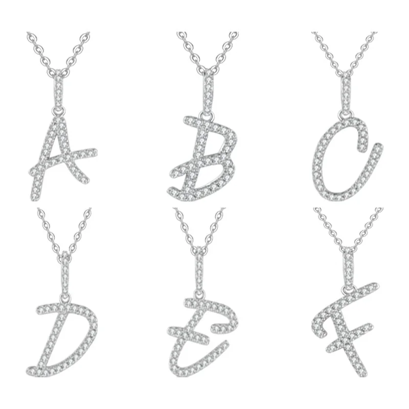 Pavé Initial 925 Sterling Silver Box Chain Necklace