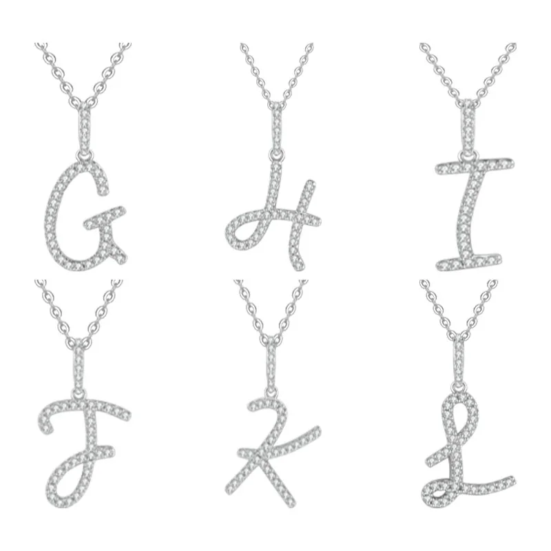 Pavé Initial 925 Sterling Silver Box Chain Necklace