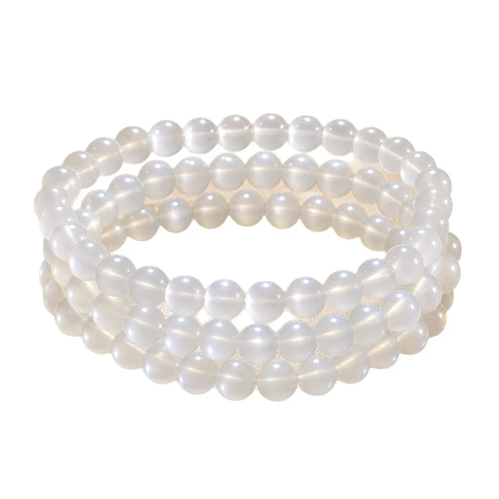 Luminous Crystal Triple-Wrap Round Bead Bracelet
