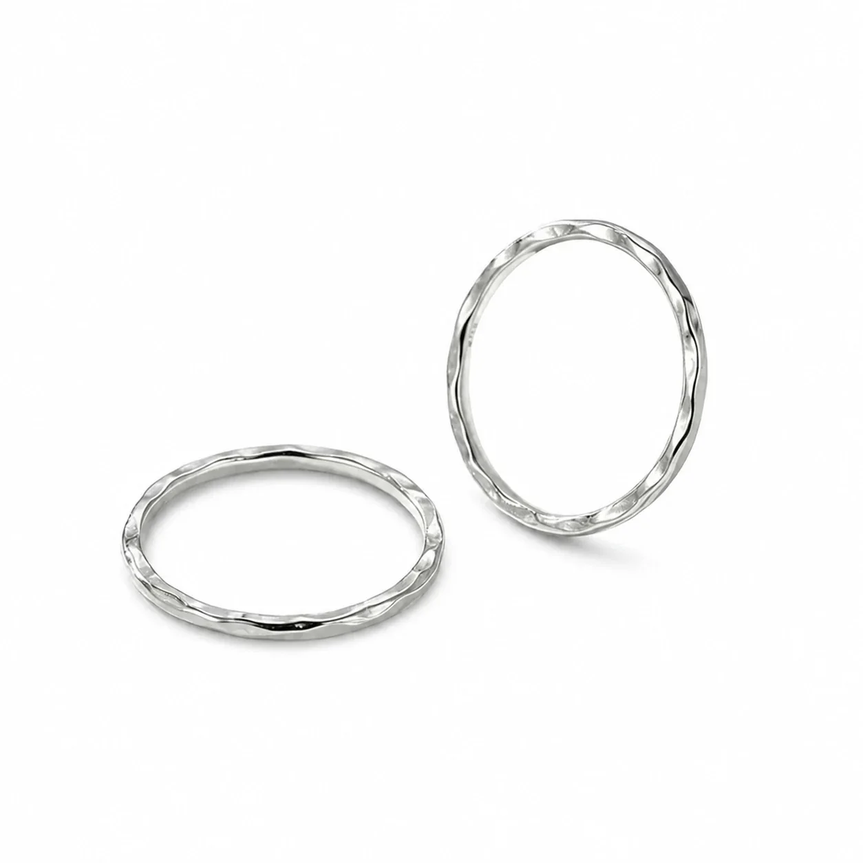 Molten Ripple 925 Sterling Silver Slim Stacking Ring