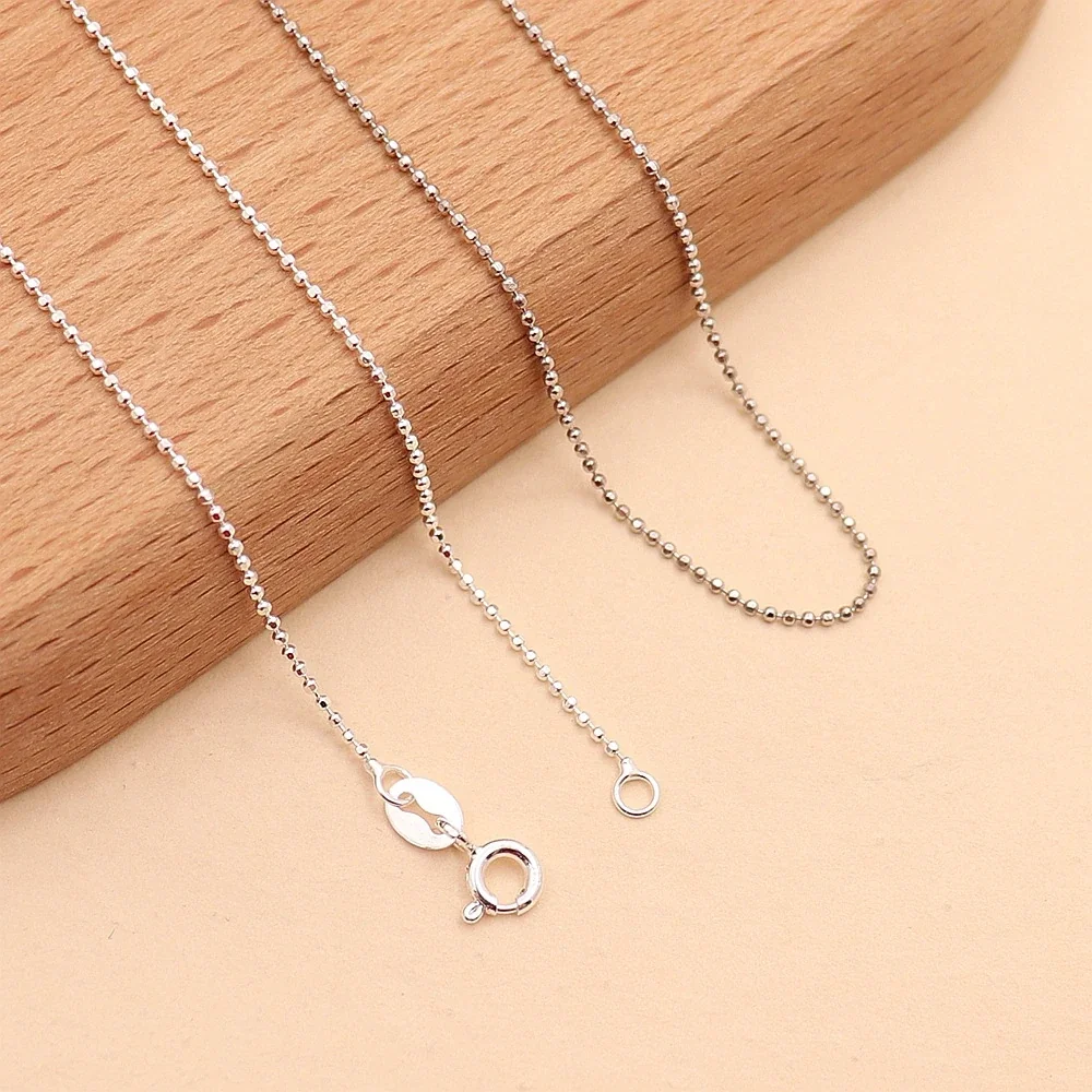 Faceted Bead Lobster Clasp 925 Sterling Silver Chain