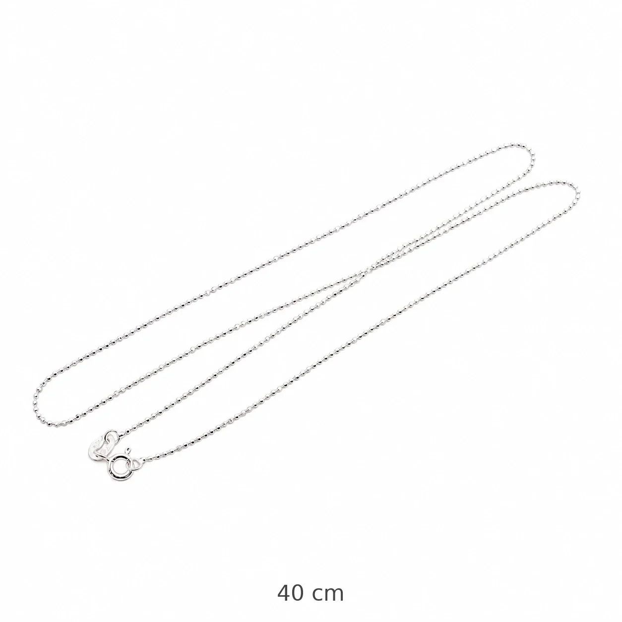 Faceted Bead Lobster Clasp 925 Sterling Silver Chain - 40 cm