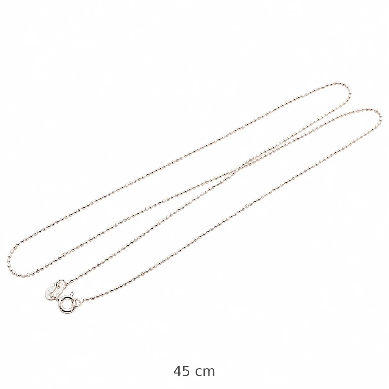 Faceted Bead Lobster Clasp 925 Sterling Silver Chain - 45 cm
