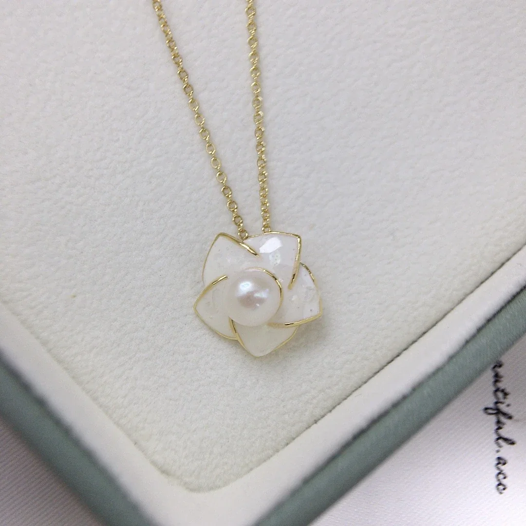 Lustrous Gold-Plated White Petal Freshwater Pearl Stud Earrings