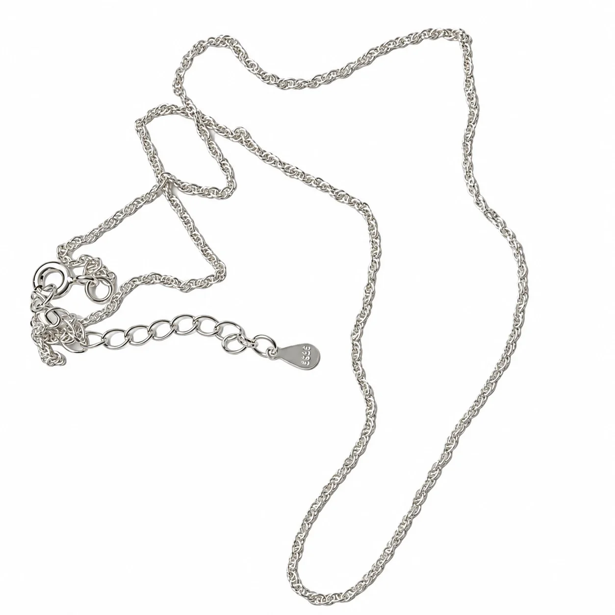 Delicate Twisted Rope 925 Sterling Silver Chain Necklace