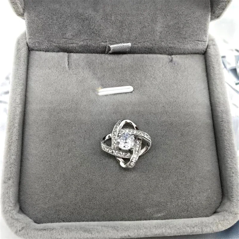 Orbit 925 Sterling Silver Pavé Crystal Pendant Necklace - Silver