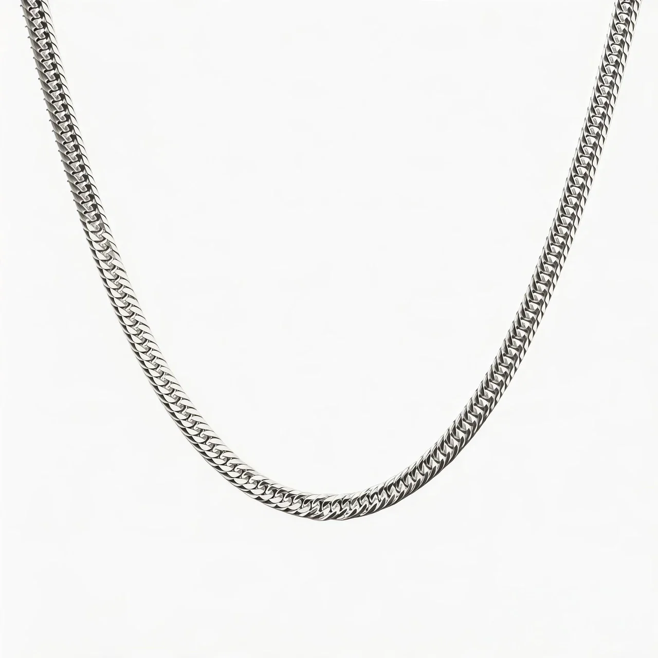 Diamond-Cut 925 Sterling Silver Cuban Chain Necklace