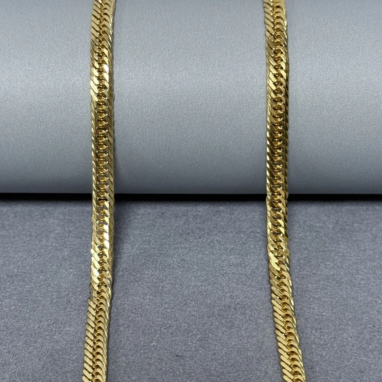 Diamond-Cut 925 Sterling Silver Cuban Chain Necklace - Gold 5 mm