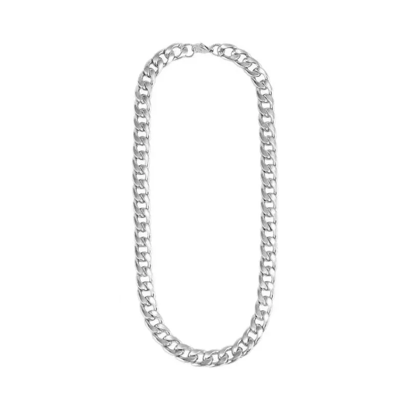 Bold Wide Cuban Link Stainless Steel Chain Necklace
