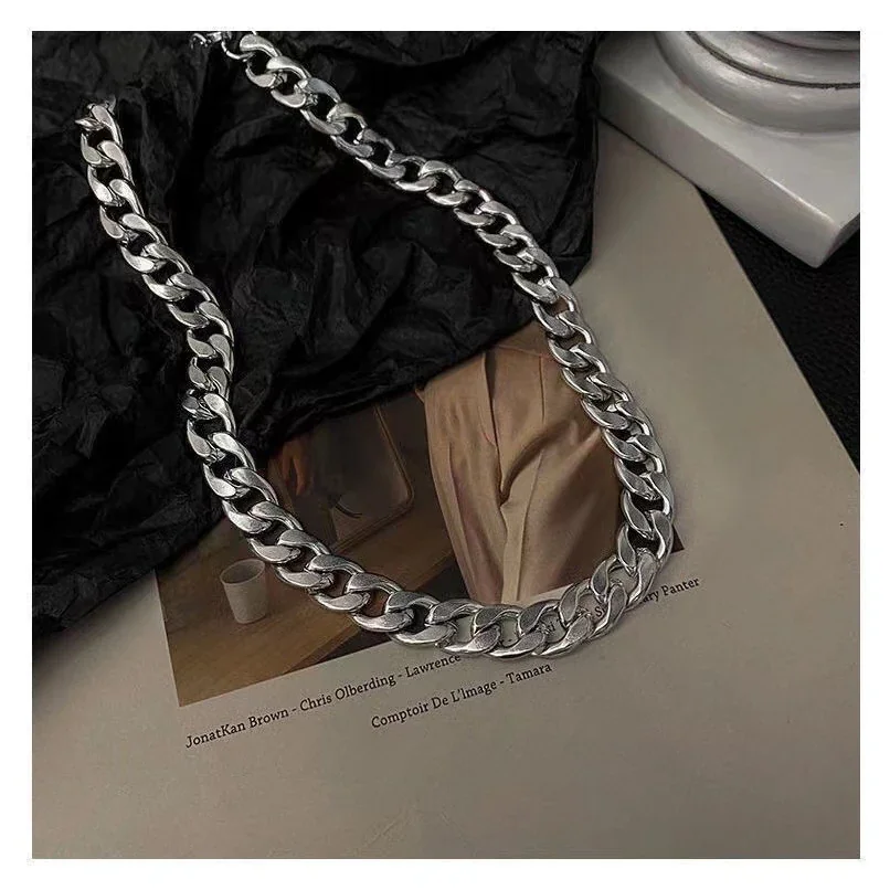 Bold Wide Cuban Link Stainless Steel Chain Necklace