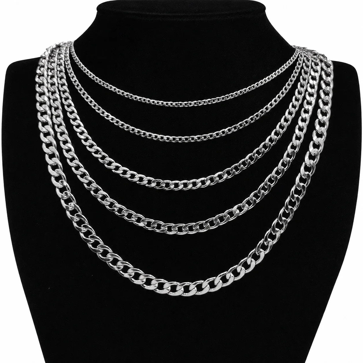 Bold Wide Cuban Link Stainless Steel Chain Necklace - 10 mm Width