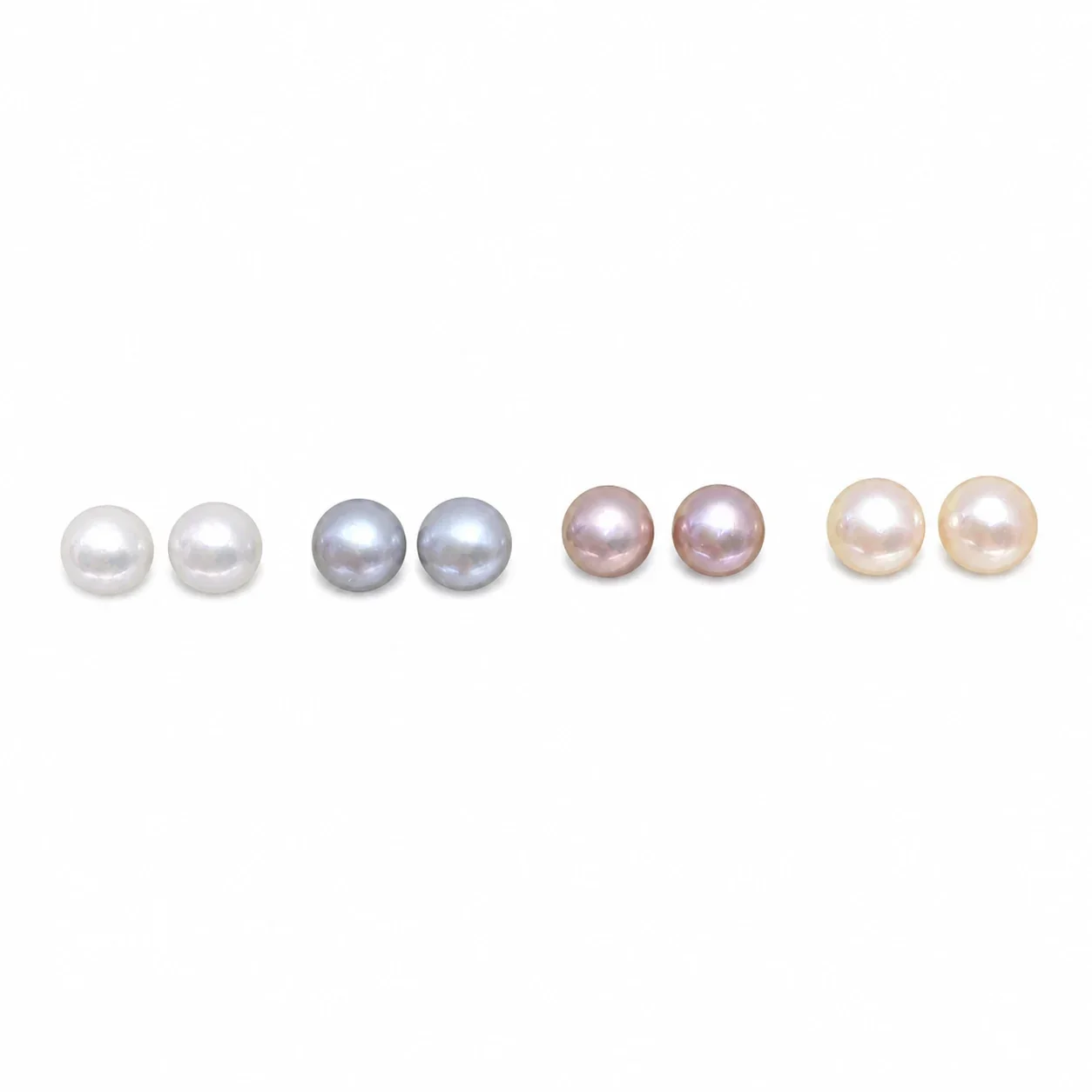 Lustrous Button Freshwater Pearl Post Stud Earrings