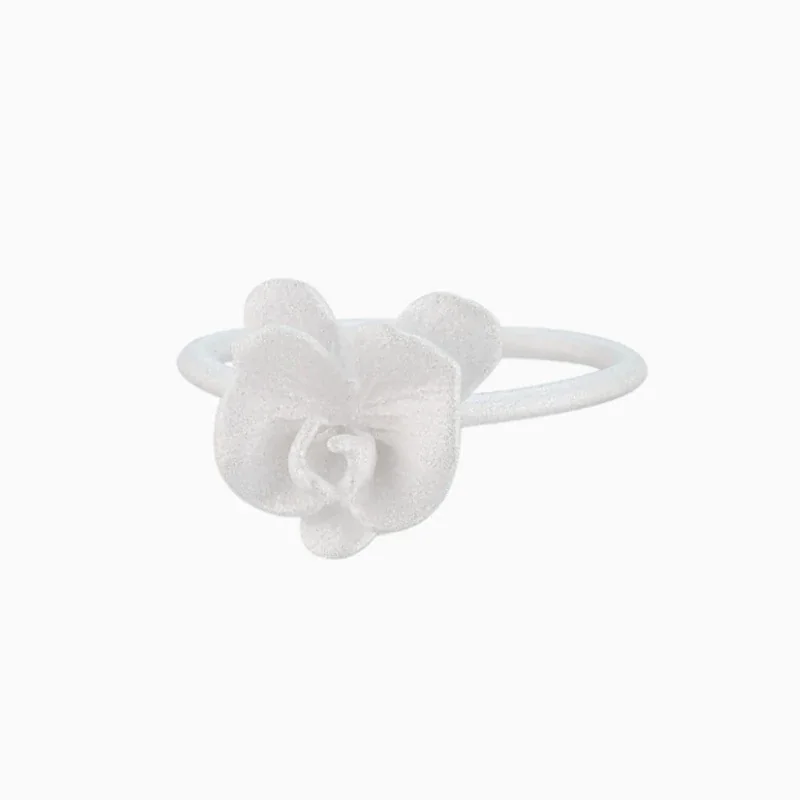 Sculptural 925 Sterling Silver Five-Petal Flower Open Ring