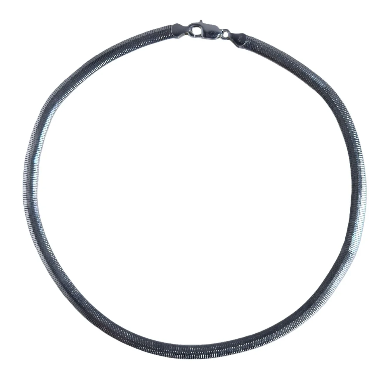 Polished 925 Sterling Silver Flat Herringbone Chain Necklace