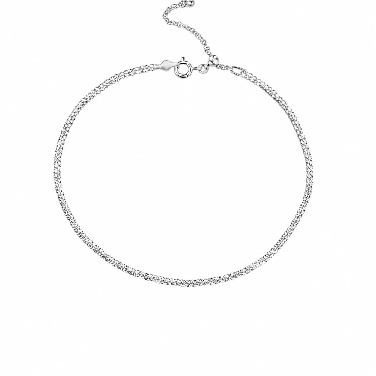 Starlit 925 Sterling Silver Pavé Chain Anklet