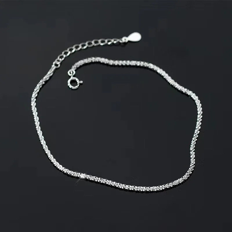 Starlit 925 Sterling Silver Pavé Chain Anklet - Anklet · 19 + 5 cm