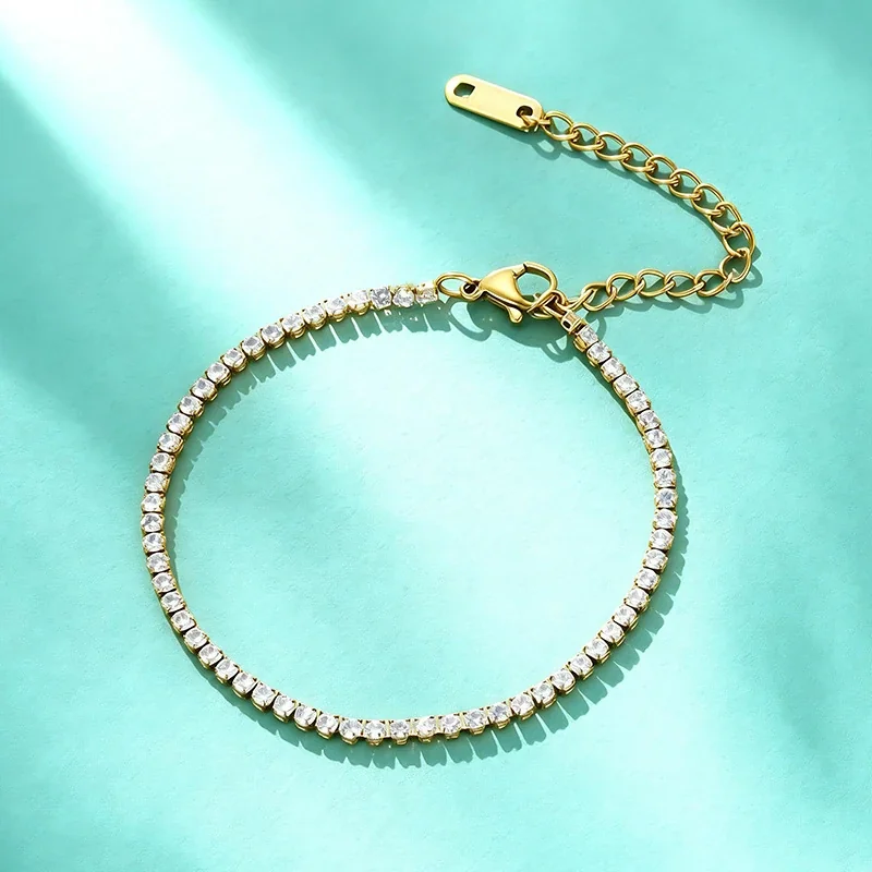 Luminous 18K Gold-Plated Oval Pearl Bead Bracelet - Gold Green Stone
