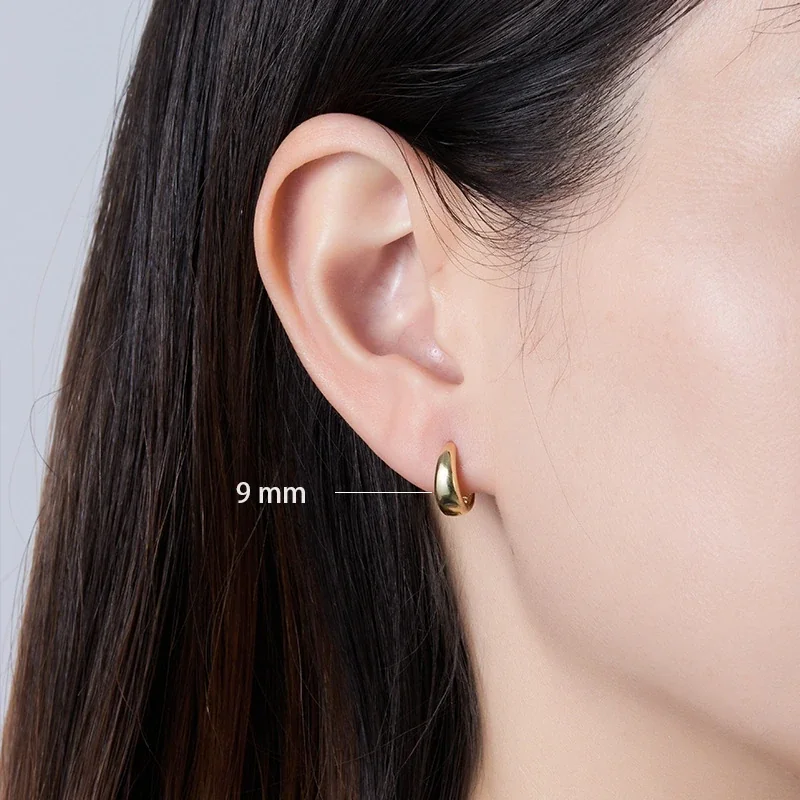 Sculpted 925 Sterling Silver Hinged Huggie Hoop Earrings