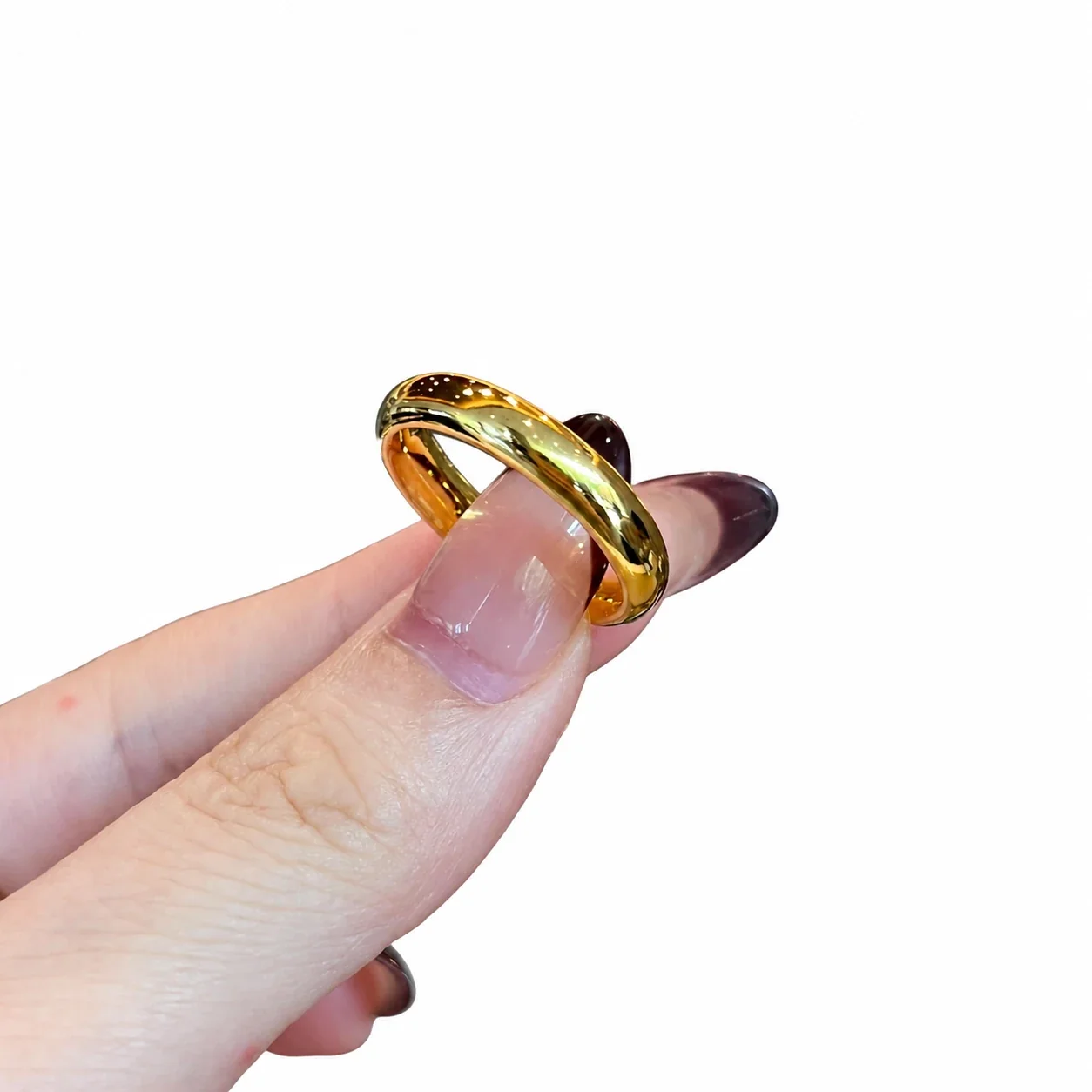 Sleek Stainless Steel Polished Dome 4 mm Band Ring