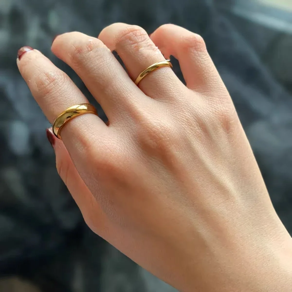 Sleek Stainless Steel Polished Dome 4 mm Band Ring